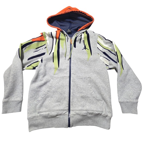 VTG Jordan Miami Full Zip Hoodie Gray Multi Colorblock Mesh Interior Men's M - Picture 1 of 13